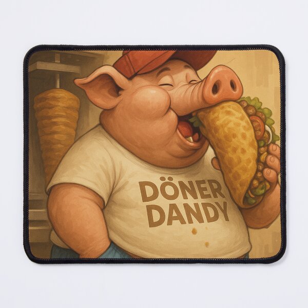 Item preview, Funny pig eating kebab designed and sold by Mauswohn.