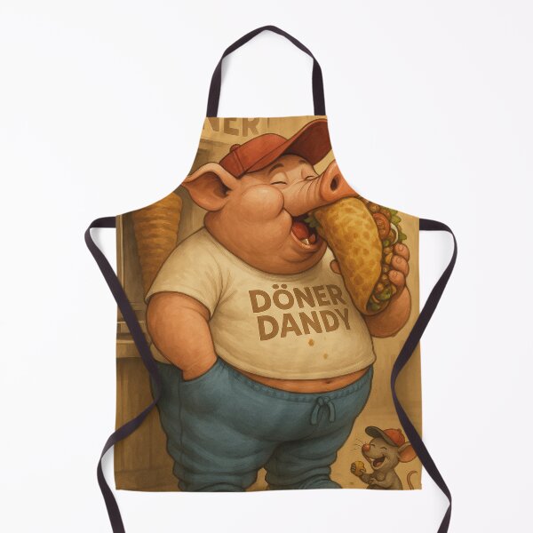 Item preview, Funny pig eating kebab designed and sold by Mauswohn.