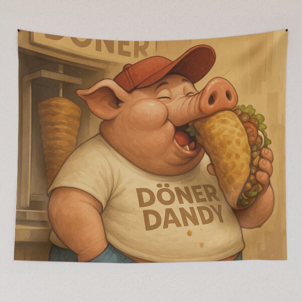 Item preview, Funny pig eating kebab designed and sold by Mauswohn.