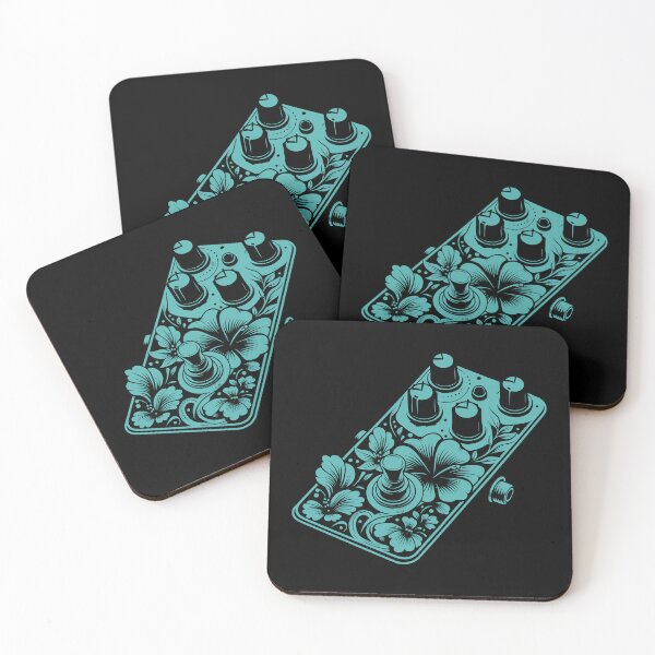 Item preview, Tropical Turquoise Hibiscus Overdrive Pedal designed and sold by BRU Design.
