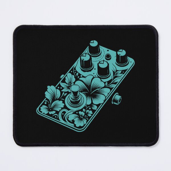 Item preview, Tropical Turquoise Hibiscus Overdrive Pedal designed and sold by BRU Design.