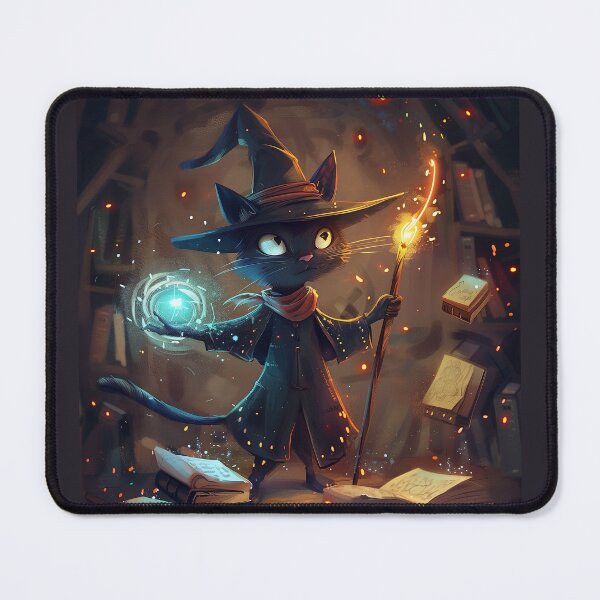 Item preview, Witchy Cat in Cartoon Style designed and sold by Line-Creations.