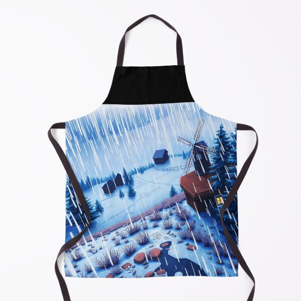 Item preview, Winter Windmill Bird’s-Eye View – Cute Village Digital Art Scene designed and sold by EmeraldeaArt.