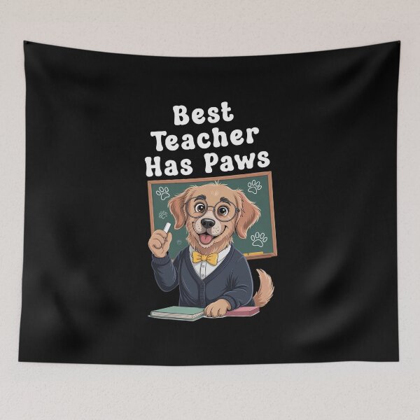 Item preview, Best Teacher Has Paws – Cute Dog Teacher Cartoon Gift Design designed and sold by ArtFeverShop.