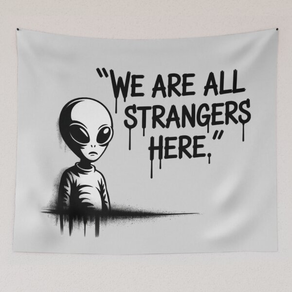 Item preview, Banksy Alien - We are all strangers here. designed and sold by 123ks.
