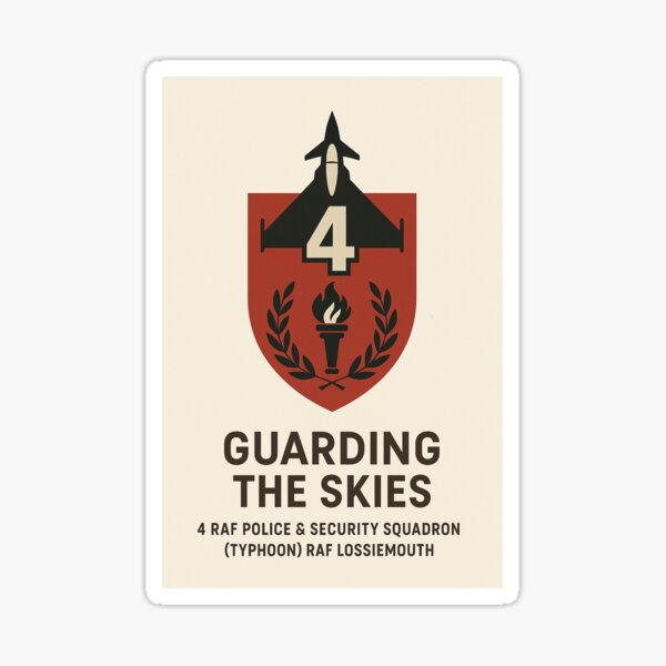 Vista previa del artículo con la obra «4.º Escuadrón de Policía y Seguridad de la RAF Typhoon RAF Lossiemouth», diseñado y vendido por Start-Aviation.