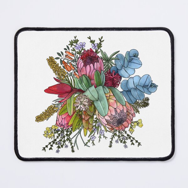 Item preview, Australian Bush Flowers Bouquet – Wattle, Protea & Gumnuts by Jo Story designed and sold by Sketchbook Designs.