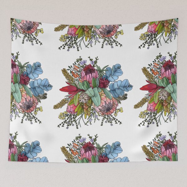 Item preview, Australian Bush Flowers Bouquet – Wattle, Protea & Gumnuts by Jo Story designed and sold by Sketchbook Designs.