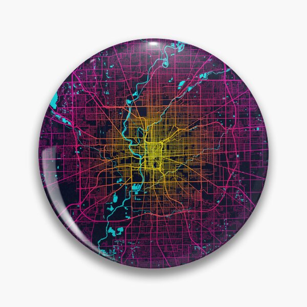 Item preview, Indianapolis City Map of Indiana, USA - Neon designed and sold by deMAP.