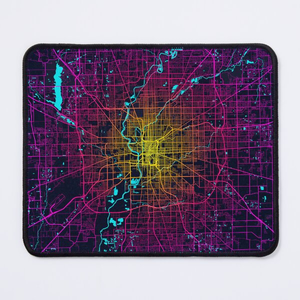 Item preview, Indianapolis City Map of Indiana, USA - Neon designed and sold by deMAP.