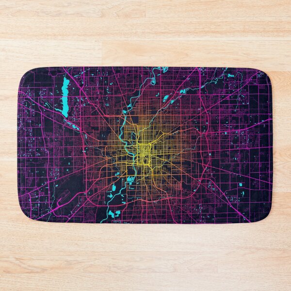 Item preview, Indianapolis City Map of Indiana, USA - Neon designed and sold by deMAP.