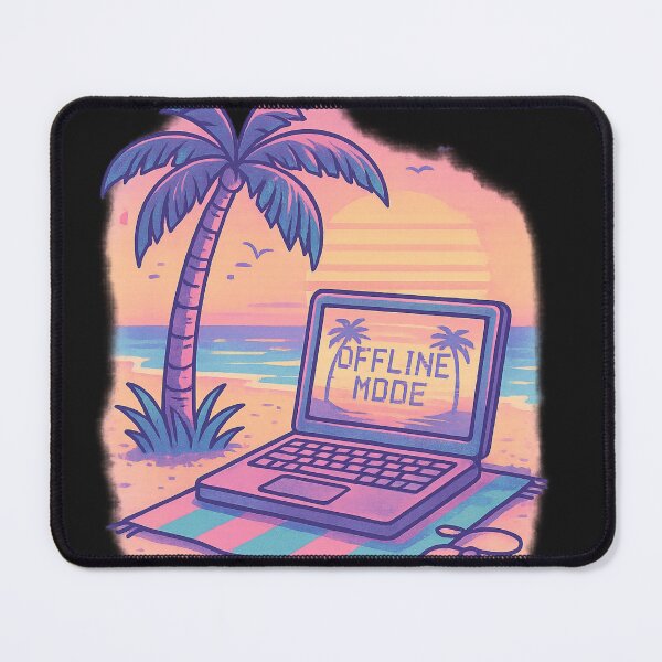 Item preview, Offline Mode Beach (Pixel Chill Edition) designed and sold by Laugh & Rewind .