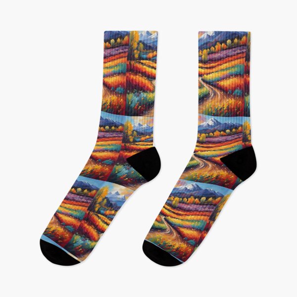 Item preview, Vibrant Colourful Landscape Painting Mountains designed and sold by druidwolfart.