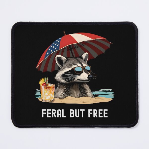 Item preview, American Flag 4th Of July Feral But Free Funny Patriotic Raccoon Saying Meme designed and sold by Zayavca.