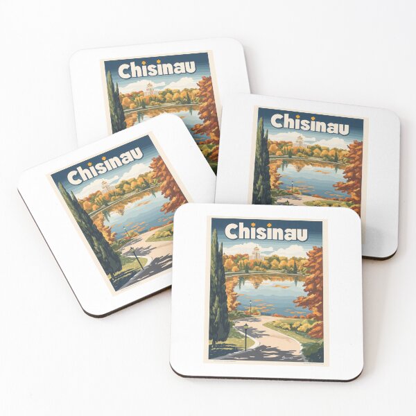Item preview, A picturesque view of a park in Chisinau showcasing autumn foliage. The serene lake reflects colorful trees and a government building in the designed and sold by aihrgdesign.