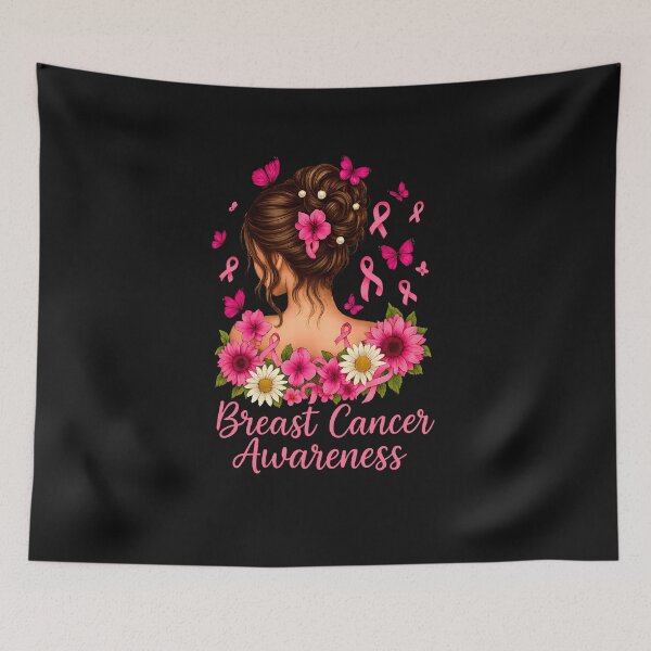 Item preview, Breast Cancer Awareness Messy Bun Woman designed and sold by facegm.