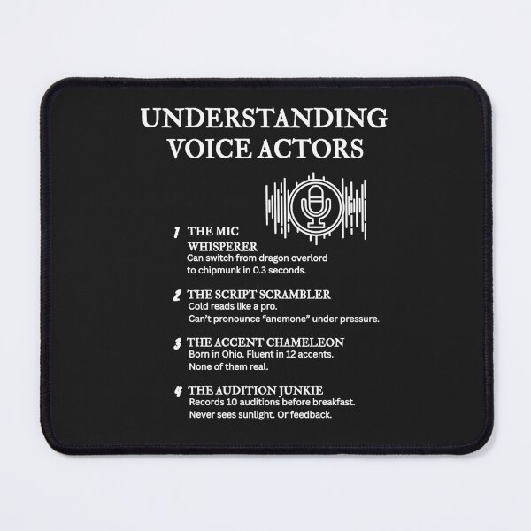 Item preview, Understanding Voice Actors – Funny Character Life Definitions – Black designed and sold by PsyFlow35.