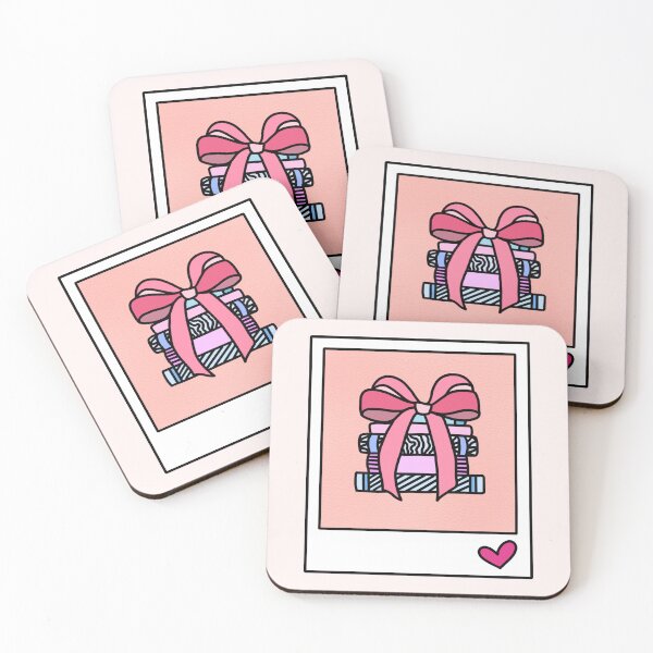 Item preview, romance pink book stack polaroid - kindle stickers designed and sold by folklorewhisper.