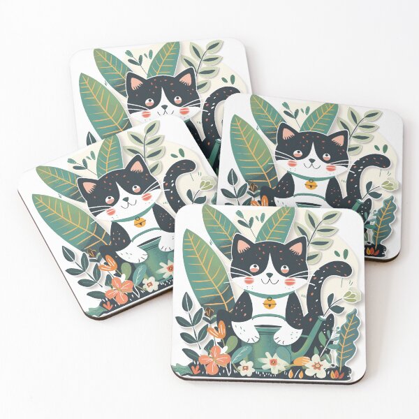 Item preview, Cute Gardening Cat with Water Can designed and sold by Line-Creations.