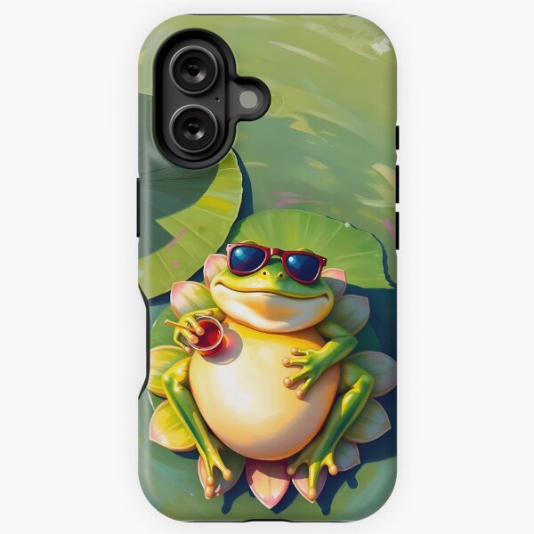 Chill Frog Mode – Lazy Lily Pad Vibes iPhone Tough Case