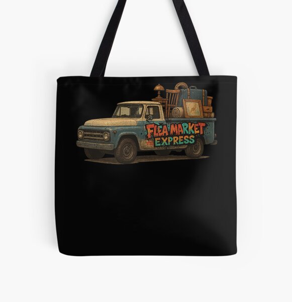 Vista previa del artículo con la obra «Camión retro vintage de Flea Market Express», diseñado y vendido por LuminOrb.