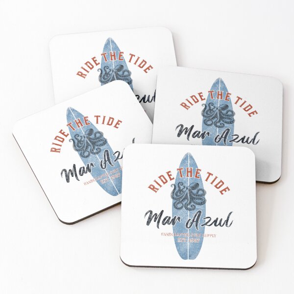 Item preview, Mar Azul Surf Co. – Diseño de surf vintage con pulpo Ride the Tide designed and sold by EpochFusion.