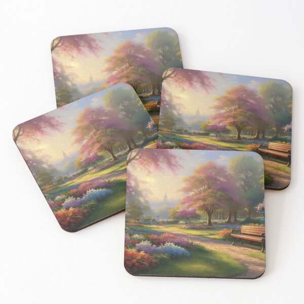 Item preview, Painting of Blossoms and Public Benches designed and sold by BlareBlare.