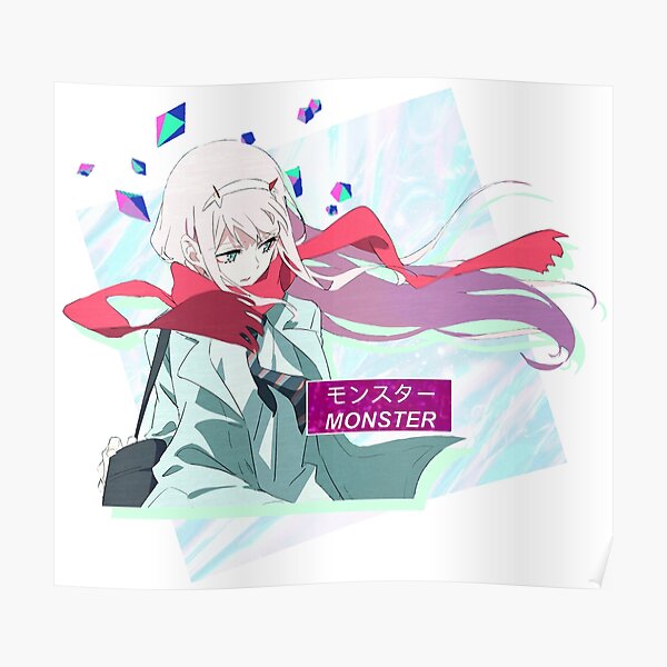 Zero Two 02 Darling In The Franxx Vaporwave Waifu Poster By Sassylin Redbubble 4386