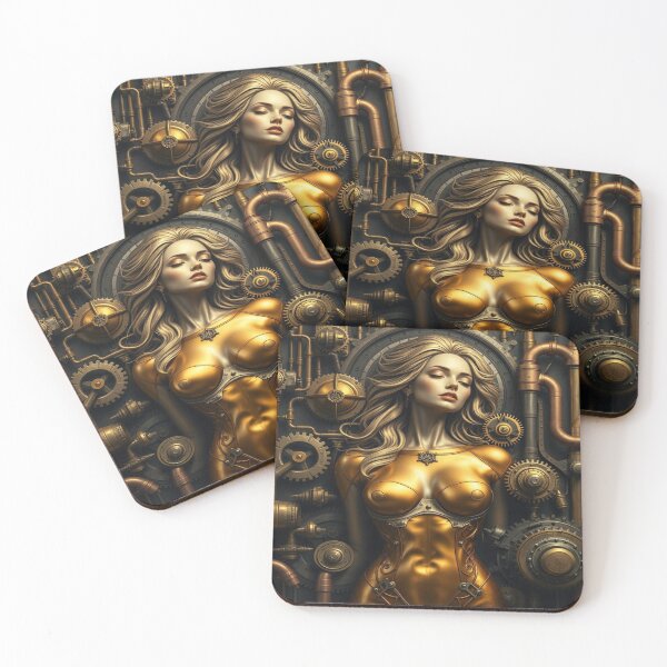 Item preview, Steampunk Dreams – Golden Elegance with Mechanical Details designed and sold by FotoworldEdel.
