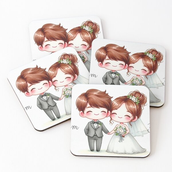 Item preview, Bride and Groom Cute Elegance designed and sold by Emilyprintart.