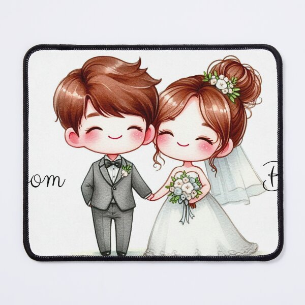 Item preview, Bride and Groom Cute Elegance designed and sold by Emilyprintart.