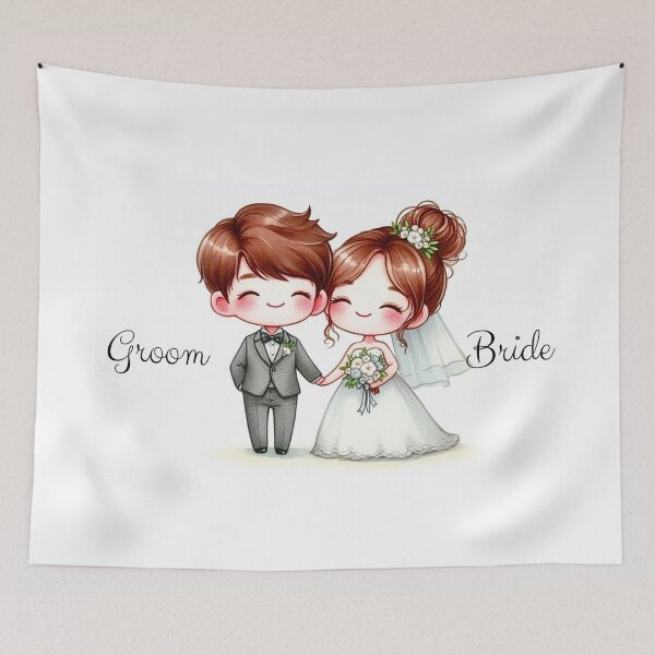 Item preview, Bride and Groom Cute Elegance designed and sold by Emilyprintart.