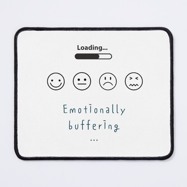 Item preview, Emotionally Buffering – Loading Bar with Mood Faces Minimal Design designed and sold by mintmono-studio.