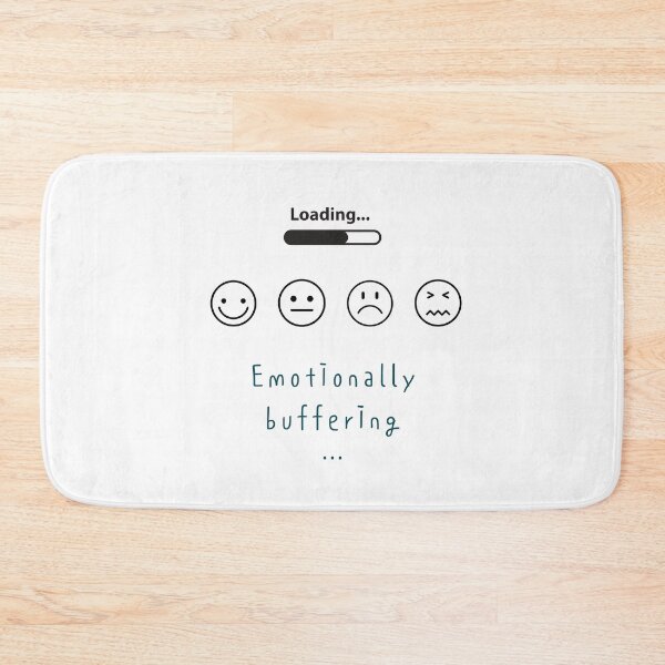Item preview, Emotionally Buffering – Loading Bar with Mood Faces Minimal Design designed and sold by mintmono-studio.