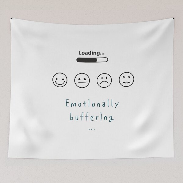 Item preview, Emotionally Buffering – Loading Bar with Mood Faces Minimal Design designed and sold by mintmono-studio.