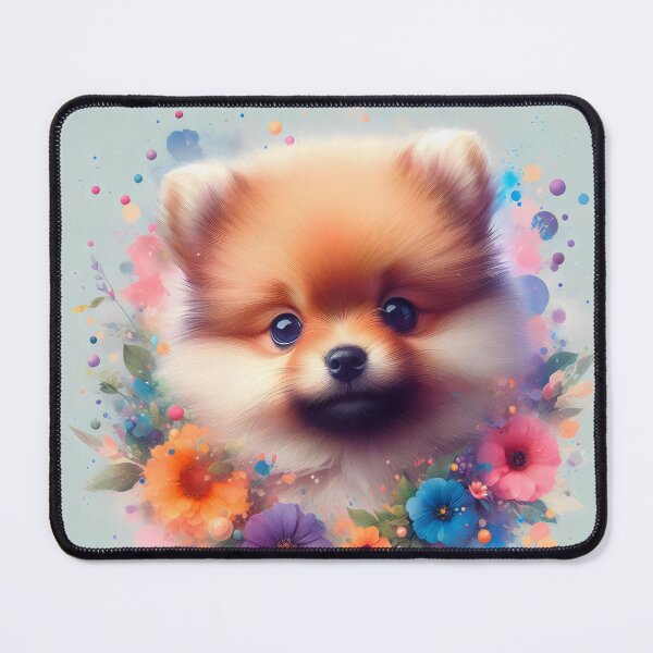 Item preview, Cute Pomeranian with Colorful Flowers designed and sold by Cuddle critters.