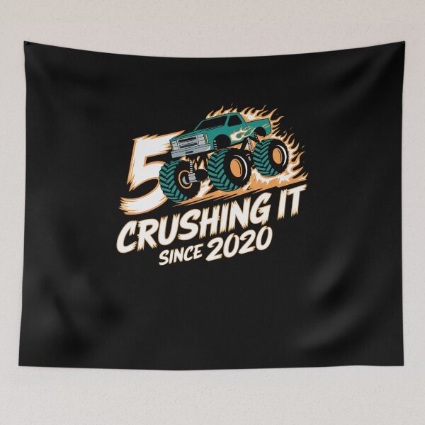 Item preview, Birthday Monster Truck 5 year Old Boys 5th Party Born 2021 designed and sold by splindoershop.