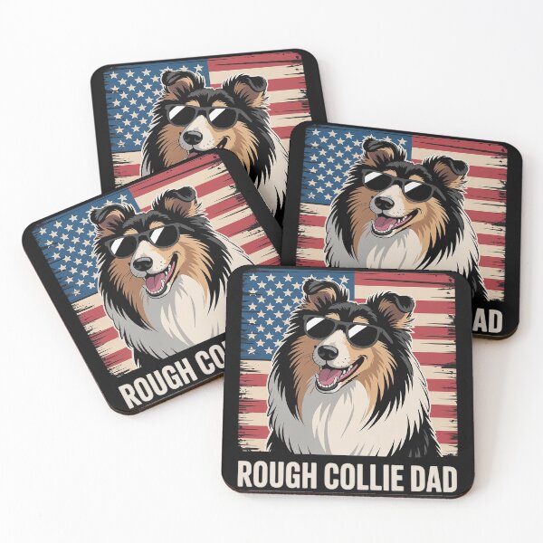 Item preview, Rough Collie Dad Of A Rough Collie Father US Flag designed and sold by MAKOPOKOShop.