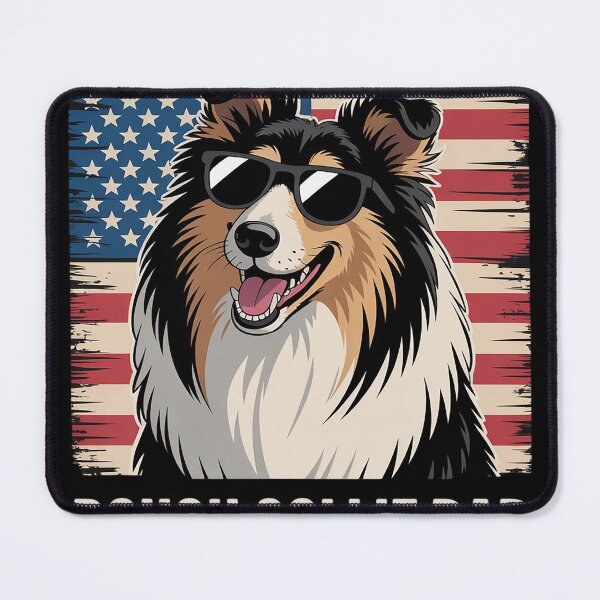Item preview, Rough Collie Dad Of A Rough Collie Father US Flag designed and sold by MAKOPOKOShop.