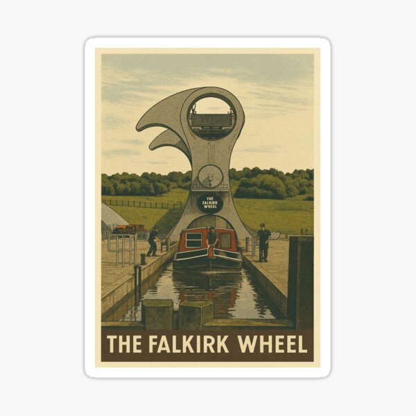 Item preview, The Falkirk Wheel, Retro Print designed and sold by Soul of Alba.