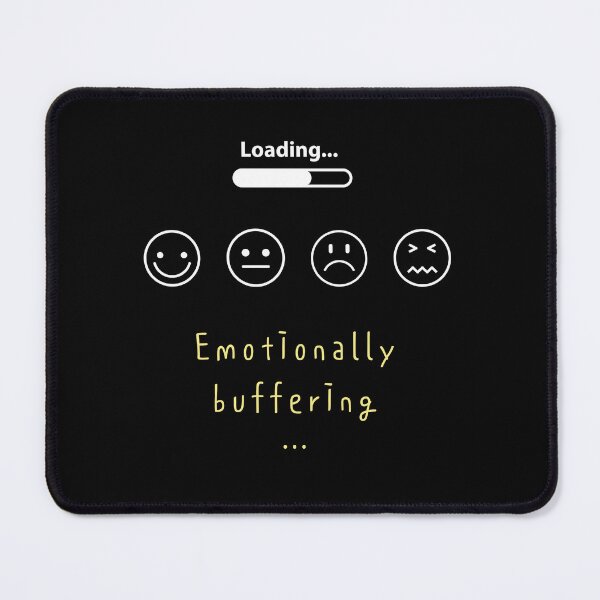 Item preview, Emotionally Buffering – Loading Mood Icons (Black Background) designed and sold by mintmono-studio.