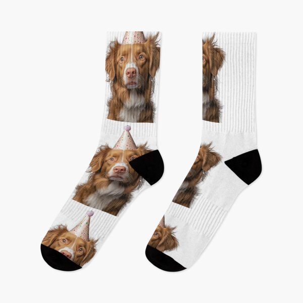 Item preview, Cute Nova Scotia Duck Tolling Retriever dog with Party Hat Birthday Celebration designed and sold by LazyOwlStore.