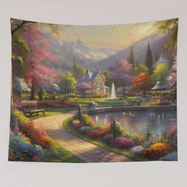 Item preview, Blooming Path: Spring in the Public Park designed and sold by BlareBlare.