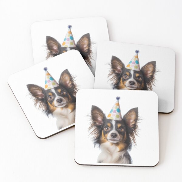 Item preview, Cute Papillon dog with Party Hat Birthday Celebration designed and sold by LazyOwlStore.