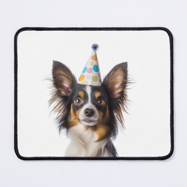 Item preview, Cute Papillon dog with Party Hat Birthday Celebration designed and sold by LazyOwlStore.