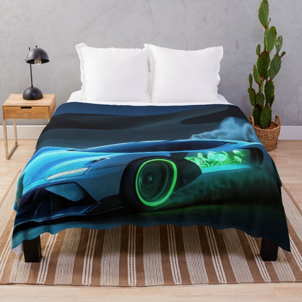 Item preview, Neon Anime Supercar in Desert Night – Futuristic Glowing Sports Car Art designed and sold by ArtiQreate.