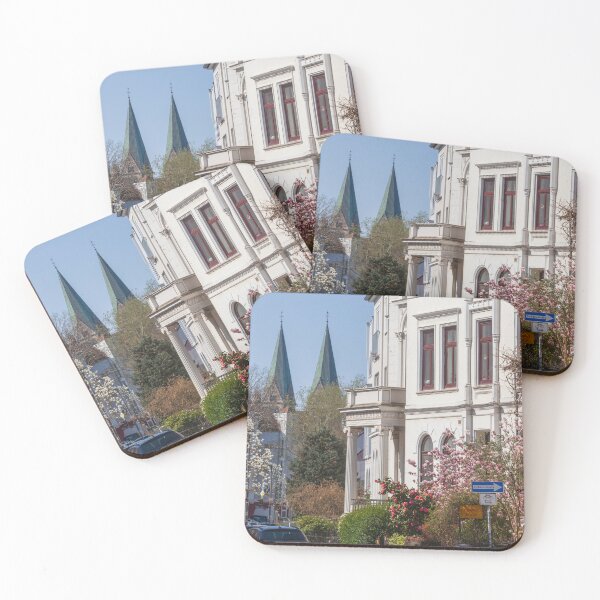 Item preview, Old Bremen houses in Fedelhören Street with cathedral towers in spring designed and sold by Torsten  Krüger.