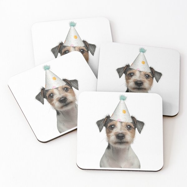 Item preview, Cute Parson Russell Terrier dog with Party Hat Birthday Celebration designed and sold by LazyOwlStore.