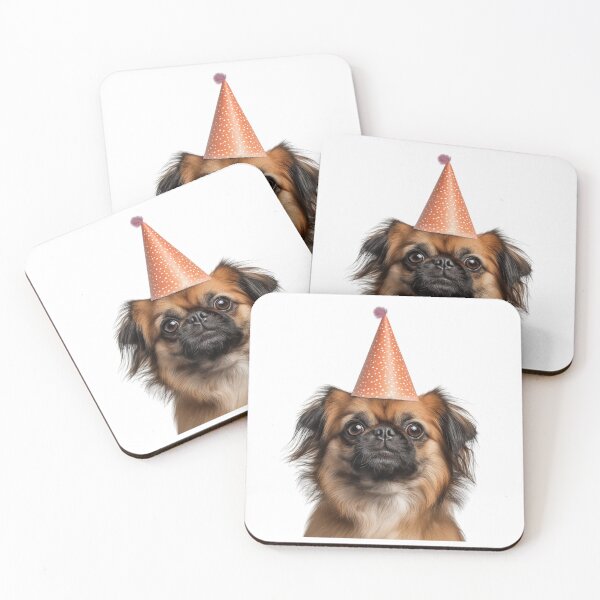 Item preview, Cute Pekingese dog with Party Hat Birthday Celebration designed and sold by LazyOwlStore.