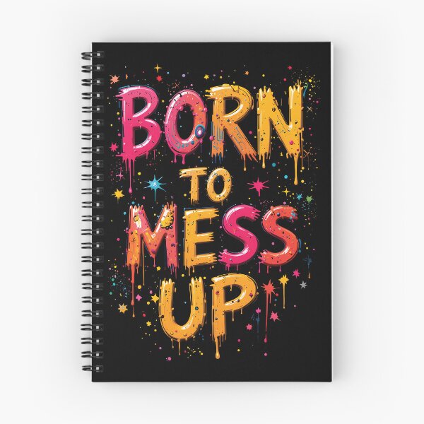 Aperçu de l'œuvre NÉ POUR FAIRE DES CHOSES – Typographie ludique et dégoulinante créée et vendue par BrushRushX.